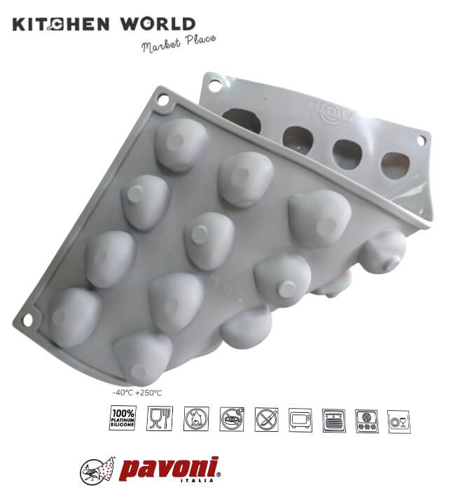 พิมพ์อบซิลิโคนรูปเกาลัด PAVONI BW2302-011 จำนวน 24 ชิ้น สีเทา